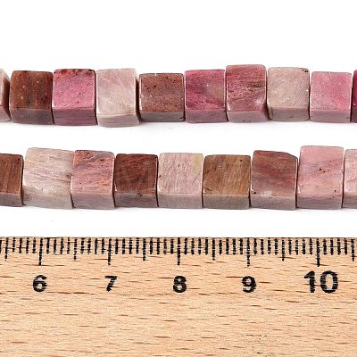 Natural Rhodonite Beads Strands G-T139-6x6-03-1