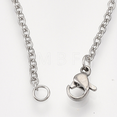201 Stainless Steel Pendant Necklaces NJEW-T009-JN060-1-40-1
