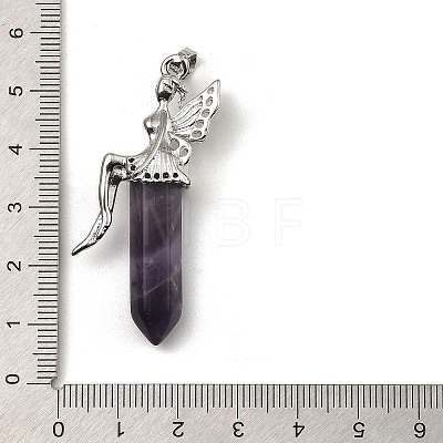 Natural Amethyst Pointed Pendants G-Z033-15P-04-1