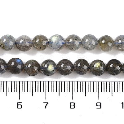 Grade AA Natural Gemstone Labradorite Round Beads Strands G-E251-33-6mm-01-1