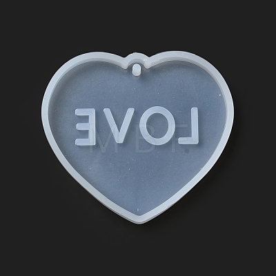 Silicone Heart with Hollow Word LOVE Pendant Molds DIY-C061-05A-1