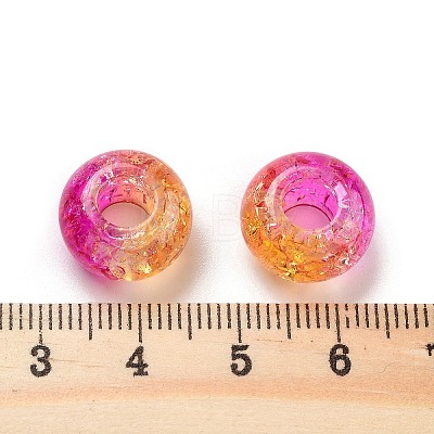 Two Tone Transparent Crackle Acrylic European Beads TACR-P009-B01-05-1