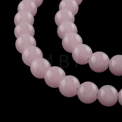 Imitation Jade Glass Beads Strands X-DGLA-S076-4mm-01-1