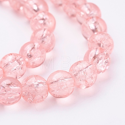 Spray Painted Crackle Glass Beads Strands CCG-Q001-6mm-03-1