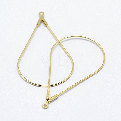 Brass Hoop Earrings Findings X-KK-F727-23G-NF-1