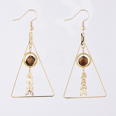 Natural Mixed Gemstone Dangle Earrings EJEW-JE04025-1