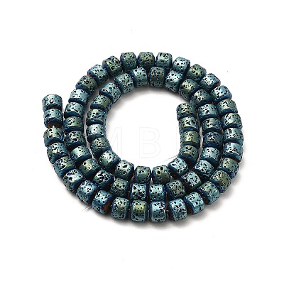 Electroplated Natural Lava Rock Beads Strands G-G984-06D-1