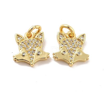 Fox Brass Micro Pave Clear Cubic Zirconia Charms KK-G425-10-1