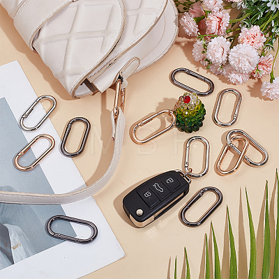 9Pcs 3 Colors Zinc Alloy Spring Gate Rings FIND-OC0013-44-1