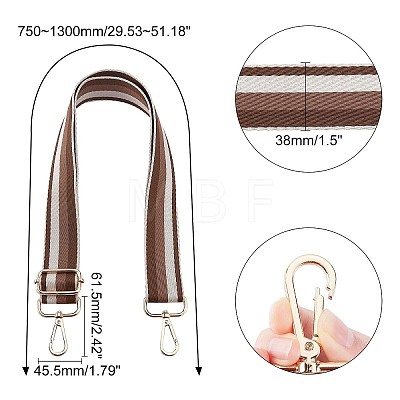 Adjustable Folk Custom Stripe Pattern Bag Strap FIND-WH0077-94-1