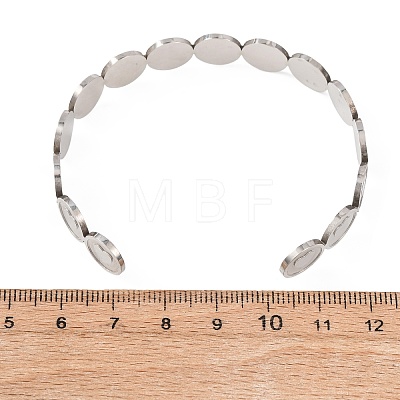 201 Stainless Steel Cuff Bangles for Women BJEW-T024-01A-P-1