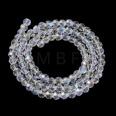 Electroplate Transparent Glass Beads Strands X-EGLA-A035-T6mm-L19-1