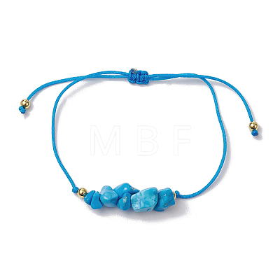 Synthetic Turquoise Braided Bead Bracelets BJEW-JB11155-01-1