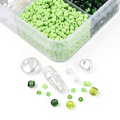 DIY 10 Style ABS & Acrylic Beads Jewelry Making Finding Kit DIY-N0012-05E-1