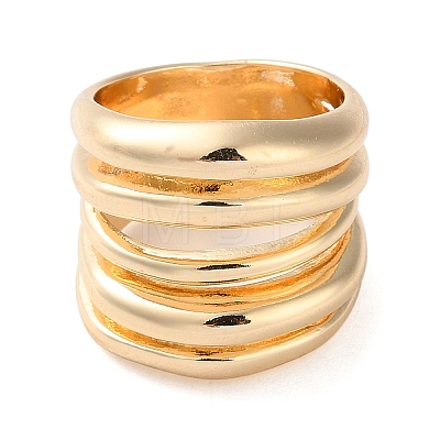 Multi Layer Alloy Wrap Finger Rings for Women RJEW-K277-02G-1