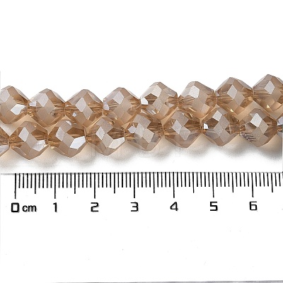 Electroplate Transparent Glass Beads Strands EGLA-I019-PL01-1