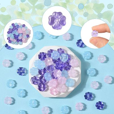 20Pcs Transparent Spray Painted Glass Beads GLAA-FS0002-40C-1
