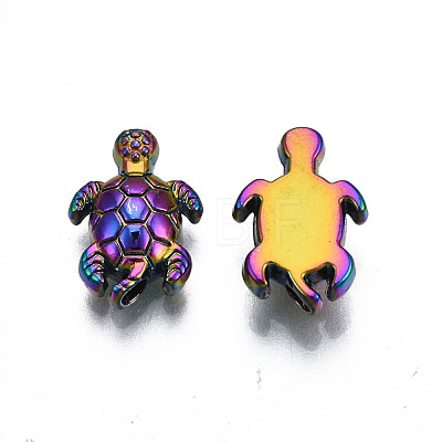Rack Plating Rainbow Color Alloy Beads PALLOY-S180-333-1
