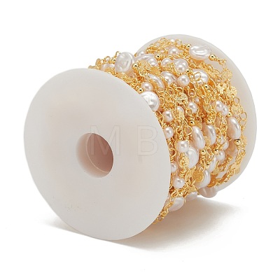 Handmade CCB Plastic Imitation Pearl Beaded Chains CHC-K011-26G-1