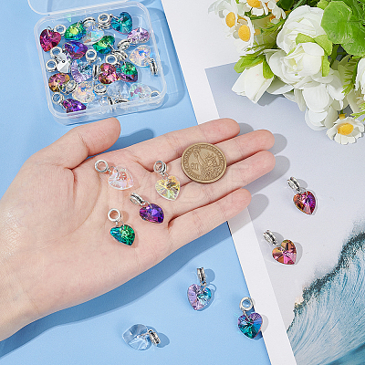 27Pcs 9 Styles AB Color Glass European Dangle Charms PALLOY-AR00048-1
