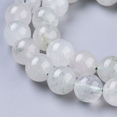 Natural Green Rutilated Quartz Beads Strands G-R475-013C-1