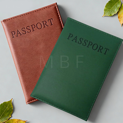2Pcs 2 Colors PU Leather Passport Cover OFST-CL0001-10B-1