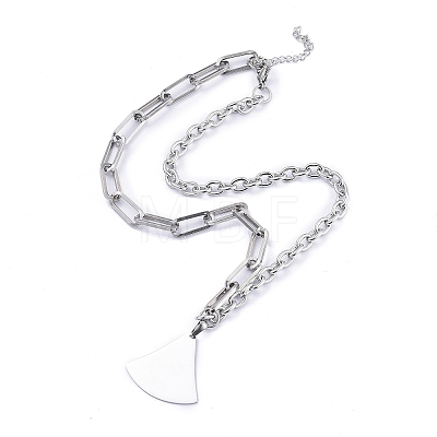 304 Stainless Steel Paperclip Chains & Cable Chain Jewelry Sets SJEW-K153-04P-1
