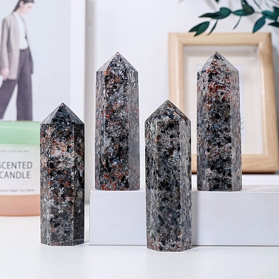 Point Tower Natural Fluorescent Syenite Rock Home Display Decoration PW-WG91074-02-1