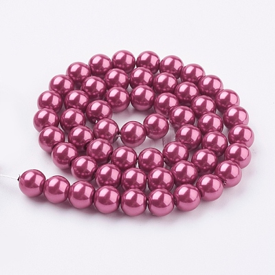 Eco-Friendly Glass Pearl Beads Strands HY-A008-8mm-RB027-1