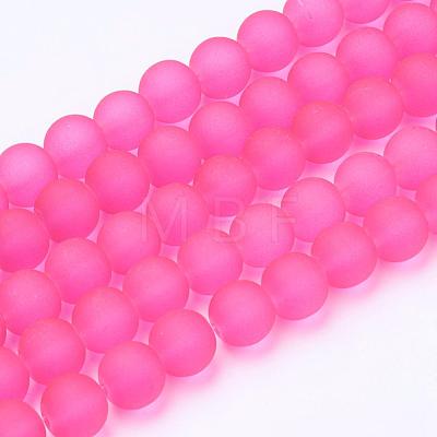 Transparent Glass Bead Strands GLAA-S031-10mm-35-1