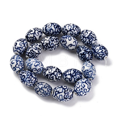 Handmade Blue and White Porcelain Beads PORC-I027-16D-1