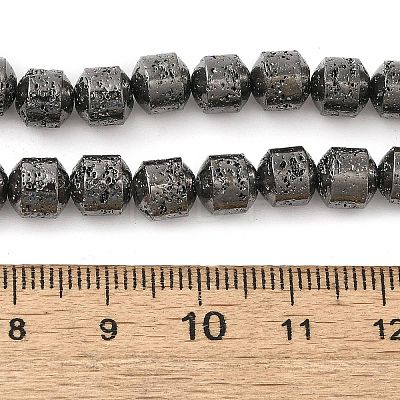 Electroplated Natural Lava Rock Beads Strands G-L606-B02-01B-1