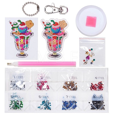 DIY Diamond Painting Keychain Kits DIAM-PW0010-70B-1