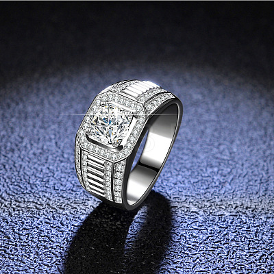 Rhodium Plated 925 Sterling Silver Micro Pave Cubic Zirconia Finger Rings WGBE16F-16-1