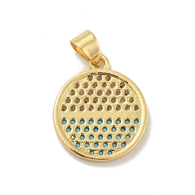 Brass Micro Pave Cubic Zirconia Pendants KK-B059-35G-G-1