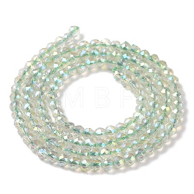 Electroplate Transparent Glass Beads Strands GLAA-H021-01B-FR07-1