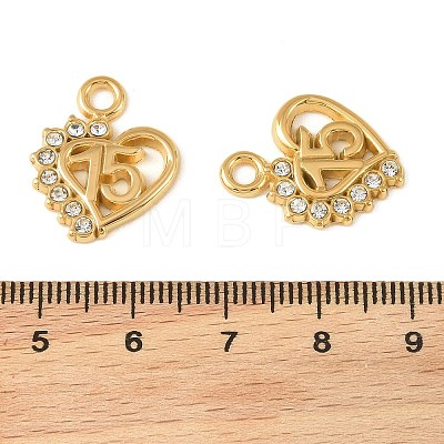 304 Stainless Steel Rhinestone Pendants STAS-L314-03G-1
