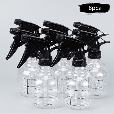 250ml Empty Plastic Spray Bottles with Black Trigger Sprayers Clear Trigger Sprayer Bottle with Adjustable Nozzle for Cleaning Gardening Plant Hair Salon AJEW-BC0005-71-1