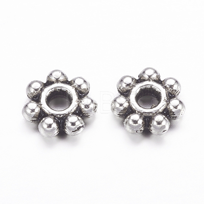 Tibetan Style Alloy Daisy Spacer Beads X-LF0991Y-AS-RS-1