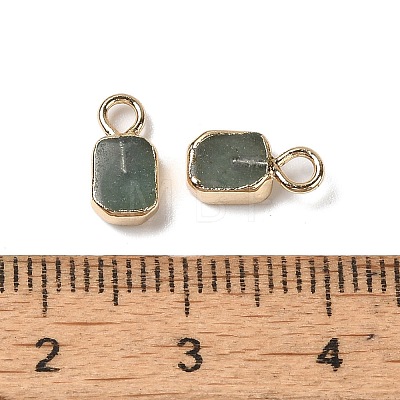 Natural Green Aventurine Rectangle Charms G-Q169-07G-05-1