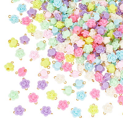 200Pcs Opaque Acrylic Beads Connector Charms FIND-HY0001-30-1