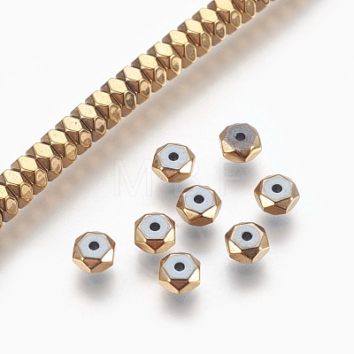 Electroplated Non-magnetic Synthetic Hematite Bead Strand G-E498-13C-1