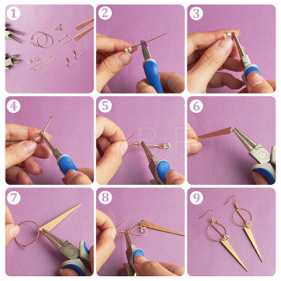 DIY Geometry Dangle Earring Making Kit FIND-AR0002-13-1