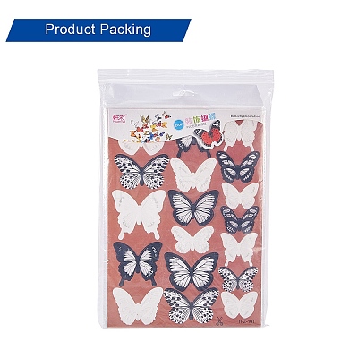Artificial Plastic Butterfly Decorations DJEW-PH0002-04-1