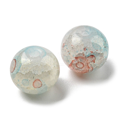 Transparent Crackle Glass Beads GLAA-D012-02C-1
