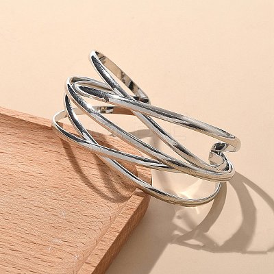 Electrophoresis Iron Cuff Bangles BJEW-M057-07P-1