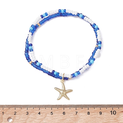 Ocean Alloy Charm Bracelets BJEW-MZ00338-01-1