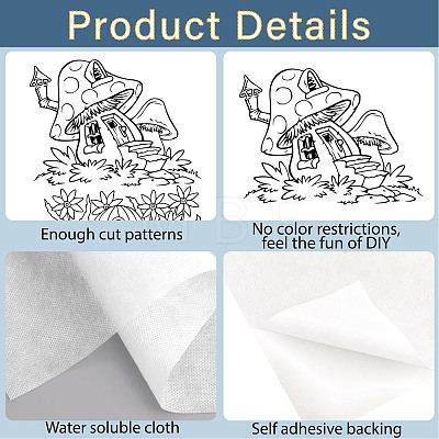 Non-Woven Water Soluble Embroidery Patterns DIY-WH0538-003-1