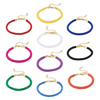10Pcs 10 Colors Round Nylon Milan Cord Bracelet Making BJEW-TA0001-25-1