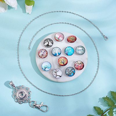 DIY Interchangable Pendant ID Card Holder Necklace Making Kit DIY-SZ0009-80A-1